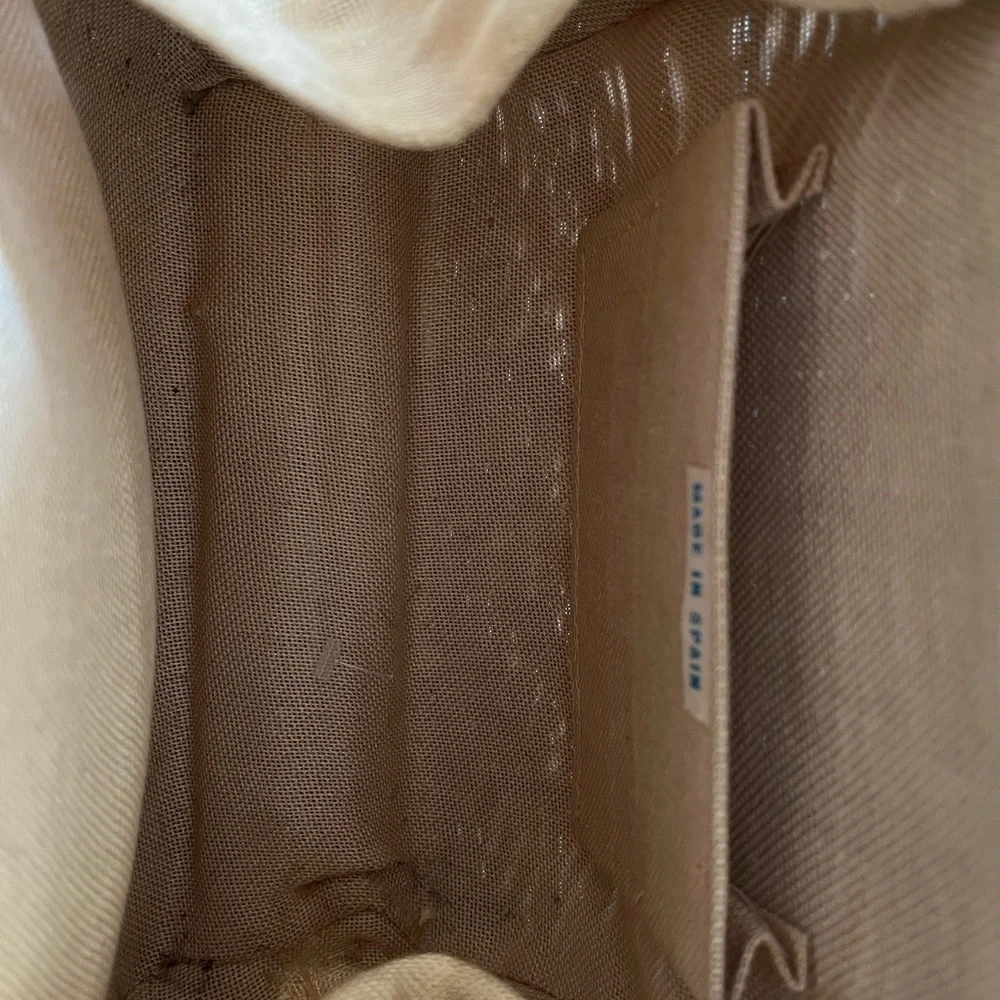 Vintage straw purse with Leather handles accent Color Brown Made in Spain - Picture 4 of 7